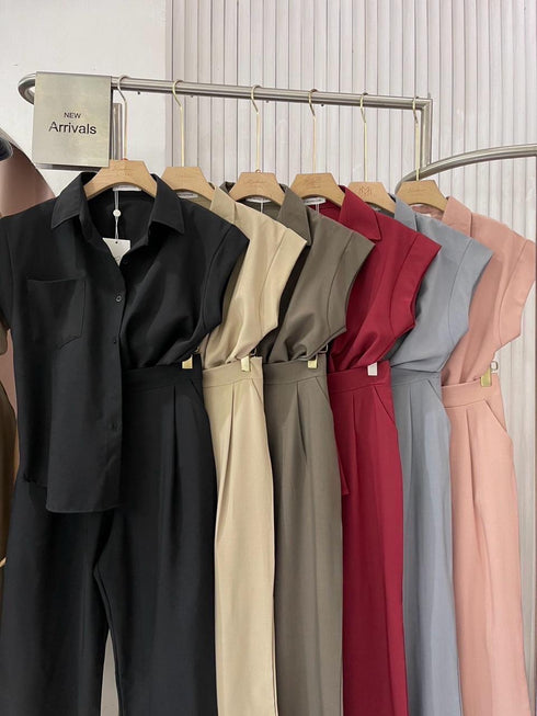 MATINEE Summer Collar Half Sleeves Shirt With Trousers